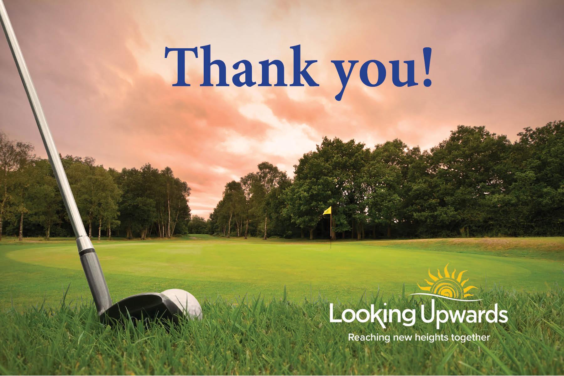 Golf Fundraiser Thank you message