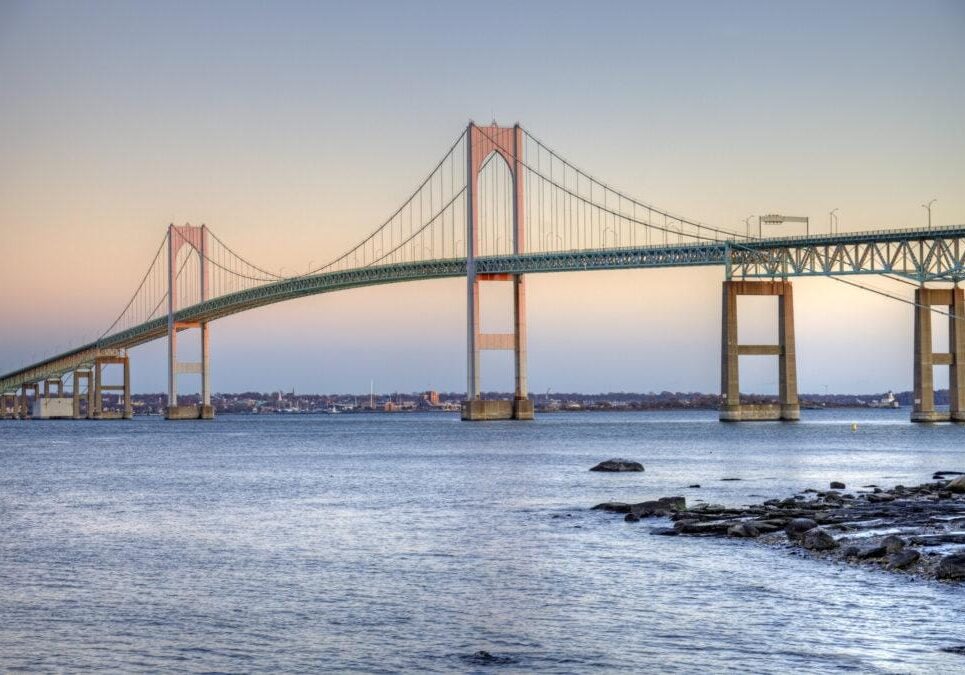 Looking Across the Blue Waters to Newport's Pell Bridge